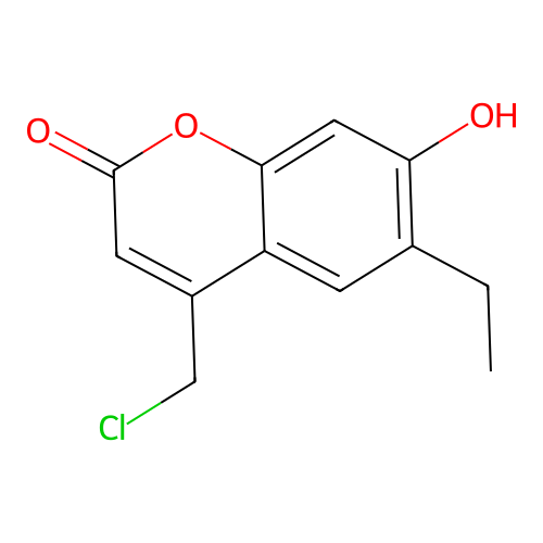 4-(chloromethyl)-6-ethyl-7-hydroxy-2H-chromen-2-one structure