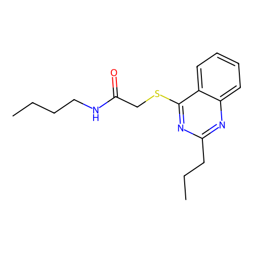 N-butyl-2-(2-propylquinazolin-4-yl)sulfanylacetamide structure