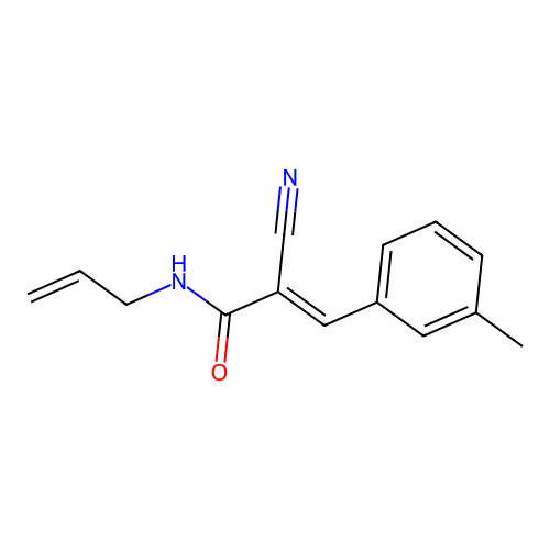 (E)-2-cyano-3-(3-methylphenyl)-N-prop-2-enylprop-2-enamide structure