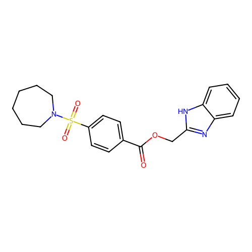 1H-benzimidazol-2-ylmethyl 4-(azepan-1-ylsulfonyl)benzoate structure