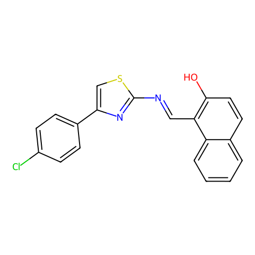 1-[[4-(4-Chlorophenyl)-1,3-thiazol-2-yl]iminomethyl]naphthalen-2-ol structure