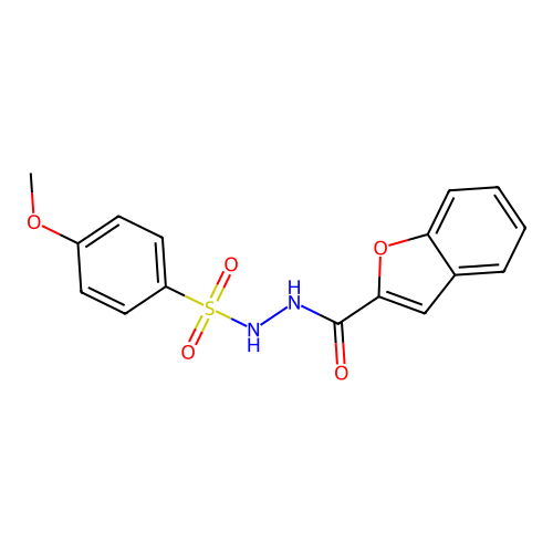 2-Benzofurancarboxylic acid, 2-[(4-methoxyphenyl)sulfonyl]hydrazide structure