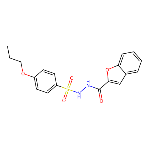 N'-[(4-propoxyphenyl)sulfonyl]-1-benzofuran-2-carbohydrazide structure