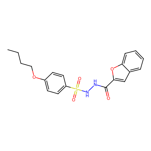 N'-[(4-butoxyphenyl)sulfonyl]-1-benzofuran-2-carbohydrazide structure
