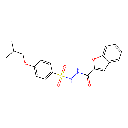 N'-{[4-(2-methylpropoxy)phenyl]sulfonyl}-1-benzofuran-2-carbohydrazide structure