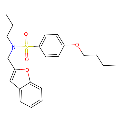 N-(1-benzofuran-2-ylmethyl)-4-butoxy-N-propylbenzenesulfonamide structure
