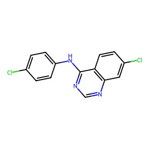 7-chloro-N-(4-chlorophenyl)quinazolin-4-amine structure