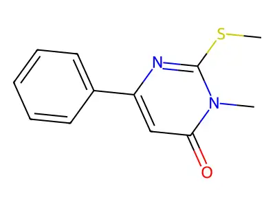 3-methyl-2-(methylthio)-6-phenyl-4(3H)-Pyrimidinone structure