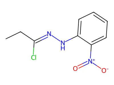 N-(2-nitrophenyl)propanehydrazonoyl chloride structure