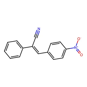 Nitrobenzene, 4-(2-cyano-2-phenylethenyl) structure