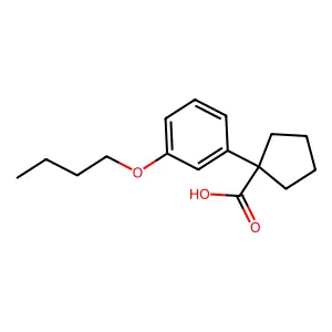 1-(3-丁氧基苯基)环戊烷甲酸 structure
