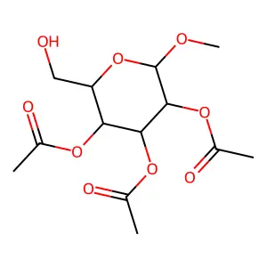 methyl 2,3,4-tri-O-acetylglucopyranoside structure