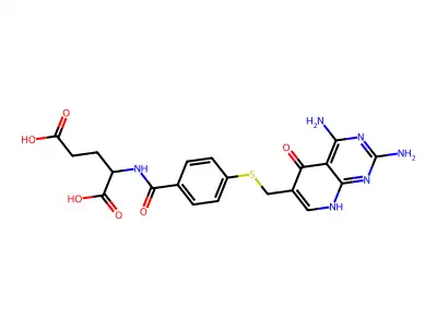 2-[[4-[(2,4-diamino-5-oxo-8H-pyrido[2,3-d]pyrimidin-6-yl)methylsulfanyl]benzoyl]amino]pentanedioic acid structure
