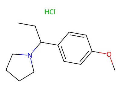Pyrrolidine, 1-(alpha-ethyl-p-methoxybenzyl)-, hydrochloride structure