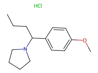 Pyrrolidine, 1-(1-(p-methoxyphenyl)butyl)-, hydrochloride structure