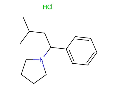 1-(3-Methyl-1-phenylbutyl)pyrrolidine--hydrogen chloride (1/1) structure