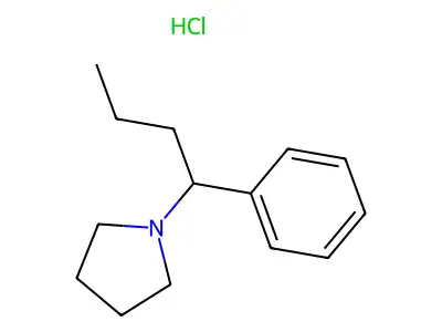Pyrrolidine, 1-(1-phenylbutyl)-, hydrochloride structure