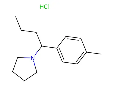Pyrrolidine, 1-(1-p-tolylbutyl)-, hydrochloride structure