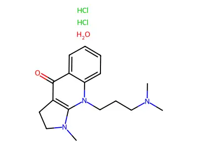 1H-Pyrrolo(2,3-b)quinolin-4-one, 2,3,4,9-tetrahydro-9-(3-dimethylaminopropyl)-1-methyl-, dihydrochloride, hydrate structure