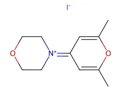 Pyrylium, 2-6-dimethyl-4-morpholino-, iodide structure