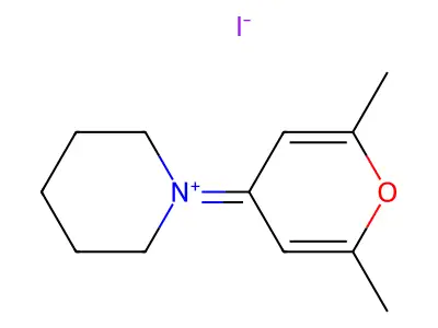 Pyrylium, 2,6-dimethyl-4-piperidino-, iodide structure