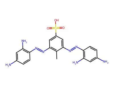 3,5-Bis[2-(2,4-diaminophenyl)diazenyl]-4-methylbenzenesulfonic acid structure