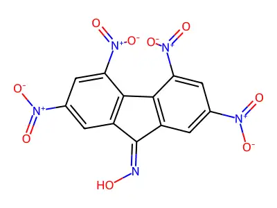 N-(2,4,5,7-tetranitrofluoren-9-ylidene)hydroxylamine structure