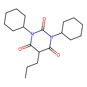1,3-二环己基-5-丙基巴比妥酸 structure