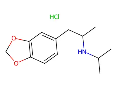 1,3-Benzodioxole-5-ethanamine, alpha-methyl-N-(1-methylethyl)-, hydrochloride structure