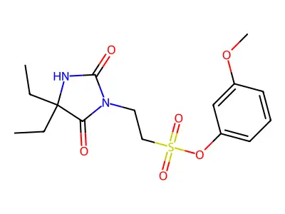 3-Methoxyphenyl 2-(4,4-diethyl-2,5-dioxoimidazolidin-1-yl)ethanesulfonate structure