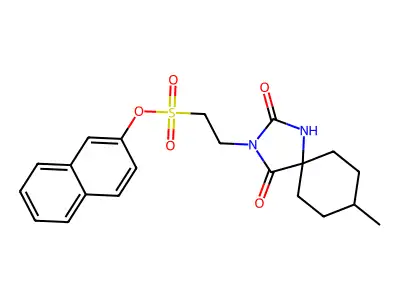 2-Naphthyl [2-(8-methyl-1,3-dioxo-2,4-diazaspiro[4.5]dec-2-yl)ethyl]sulfonate structure