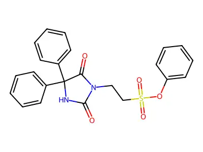 Phenyl 2-(2,5-dioxo-4,4-diphenylimidazolidin-1-yl)ethanesulfonate structure