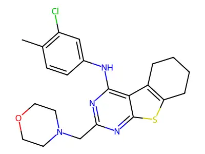N-(3-chloro-4-methylphenyl)-5-[(morpholin-4-yl)methyl]-8-thia-4,6-diazatricyclo[7.4.0.0^{2,7}]trideca-1(9),2,4,6-tetraen-3-amine structure