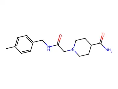 1-[2-[(4-Methylphenyl)methylamino]-2-oxoethyl]piperidine-4-carboxamide structure