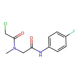 2-chloro-N-{[(4-fluorophenyl)carbamoyl]methyl}-N-methylacetamide structure
