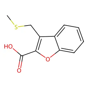 3-((Methylsulfanyl)methyl)-1-benzofuran-2-carboxylic acid structure