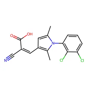 2-cyano-3-[1-(2,3-dichlorophenyl)-2,5-dimethyl-1H-pyrrol-3-yl]prop-2-enoic acid structure