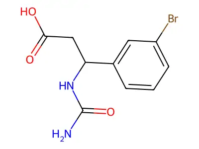 3-(3-bromophenyl)-3-(carbamoylamino)propanoic Acid structure