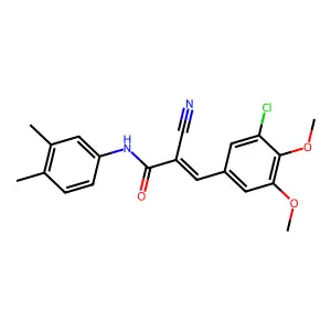 (E)-3-(3-chloro-4,5-dimethoxyphenyl)-2-cyano-N-(3,4-dimethylphenyl)prop-2-enamide structure
