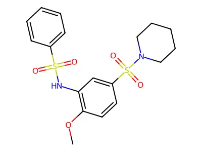 N-(2-methoxy-5-piperidin-1-ylsulfonylphenyl)benzenesulfonamide structure