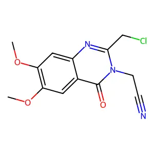 [2-(chloromethyl)-6,7-dimethoxy-4-oxoquinazolin-3(4H)-yl]acetonitrile structure