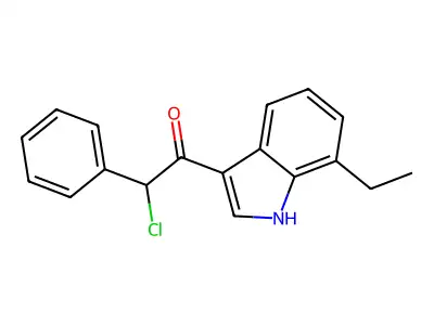 2-chloro-1-(7-ethyl-1H-indol-3-yl)-2-phenylethanone structure