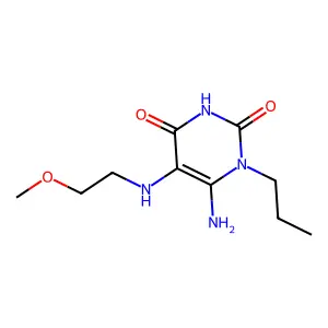 6-amino-5-[(2-methoxyethyl)amino]-1-propylpyrimidine-2,4(1H,3H)-dione structure
