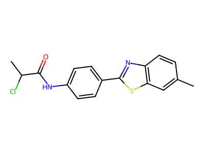 2-chloro-N-[4-(6-methyl-1,3-benzothiazol-2-yl)phenyl]propanamide structure