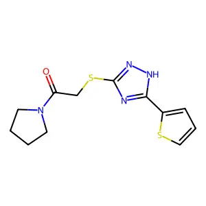1-pyrrolidin-1-yl-2-[(5-thiophen-2-yl-1H-1,2,4-triazol-3-yl)sulfanyl]ethanone structure