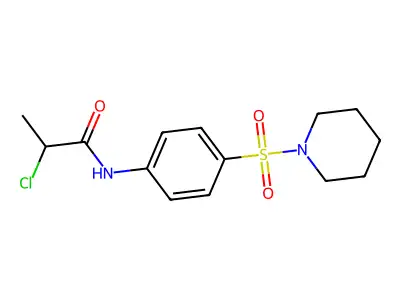 2-chloro-N-[4-(piperidin-1-ylsulfonyl)phenyl]propanamide structure