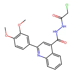 N'-(2-chloroacetyl)-2-(3,4-dimethoxyphenyl)quinoline-4-carbohydrazide structure