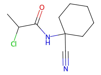 2-chloro-N-(1-cyanocyclohexyl)propanamide structure