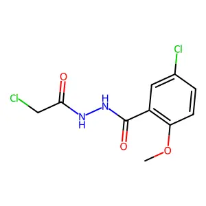 5-chloro-N'-(2-chloroacetyl)-2-methoxybenzohydrazide structure