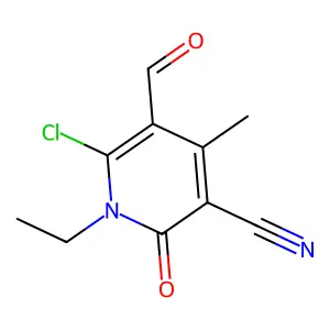 6-Chloro-1-ethyl-5-formyl-4-methyl-2-oxo-1,2-dihydropyridine-3-carbonitrile structure